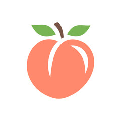 Peach icon. Vector icon isolated on white background.
