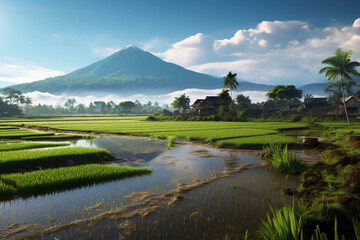 Naklejka premium rice terraces in island