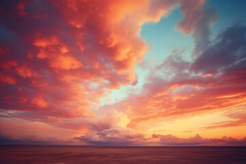 Fototapeta premium Sunset Sunrise Sky with Colorful Clouds Graphic Resource, Generative AI