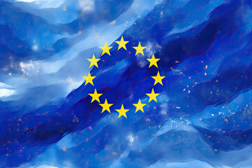 Abstract representation of the EU flag - obrazy, fototapety, plakaty