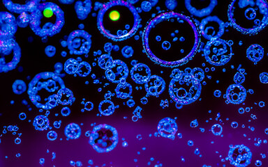 Colourful abstract macro/microscope elements, forms, bubbles, shiny, cristals / background, ebdesign, wallpaper