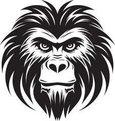 Regal Baboon Badge Baboon Crowned Symbol