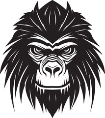 Baboon Crowned Symbol Baboon Leader Icon