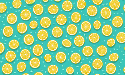 Citrus pattern background made of slices of, lemons and limes. Summer concept artwork idea