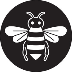Buzzing Bee Icon Bee Crowned Emblem
