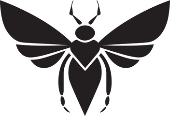 Beetle Dynasty Heraldry Sleek Black Beetle Insect Emblem