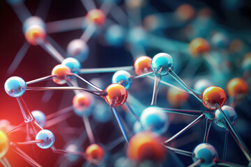 Obraz na płótnie Canvas Molecule model, science background