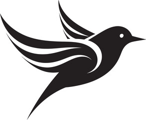 Nighttime Heron Icon Artistic Seagull Emblem