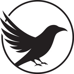 Peregrine Profile Icon Nighttime Heron Emblem