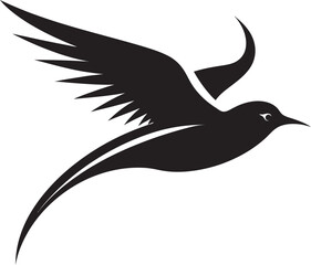 Nighttime Heron Emblem Serene Seagull Logo