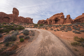 double arch in arches national park, utah, usa