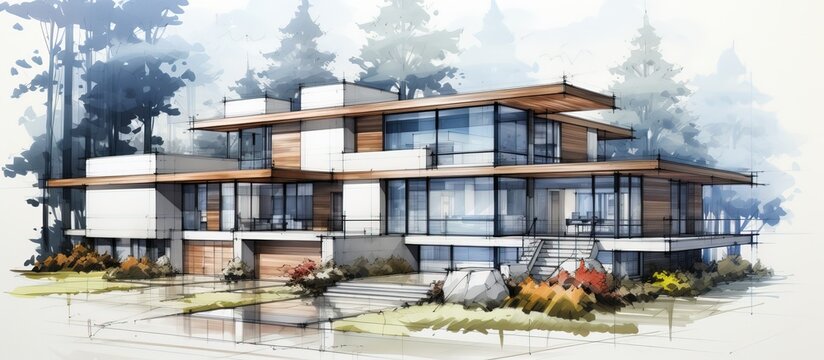 House project illustrated in sketch