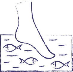 Fish spa hand drawn vector illustration