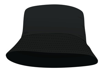 Black  fisherman hat. vector illustration © marijaobradovic