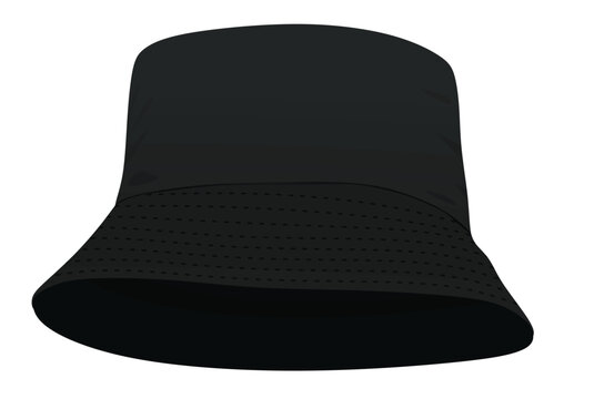 Black  fisherman hat. vector illustration