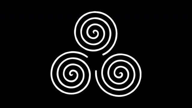 Loopable Triskelion Spiral Growing and Dissapearing Smoothly