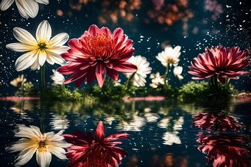 flowers and water