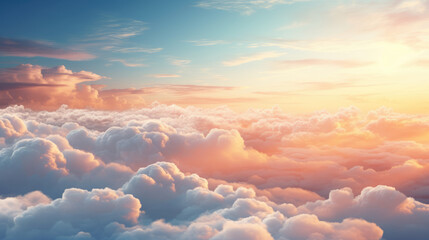 Sunset Sunrise Sky with Colorful Clouds Graphic Resource, Generative AI