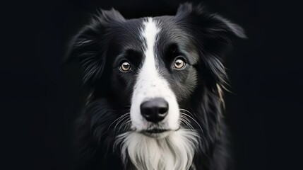 Close-up of Border Collie 15 years old looking