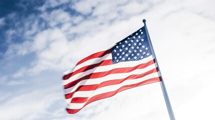 American flag waving in the wind again