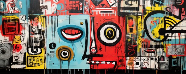 painting style illustration of punk zombie graffiti style, Generative Ai - obrazy, fototapety, plakaty