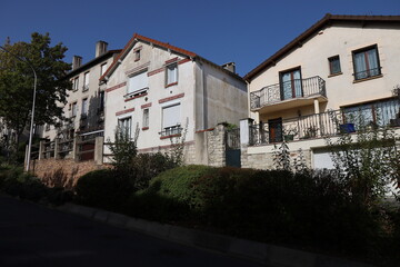 Maison typique, vue de l'extérieur, ville de Créteil, département du Val de Marne, France
