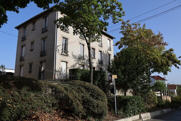 Maison typique, vue de l'extérieur, ville de Créteil, département du Val de Marne, France