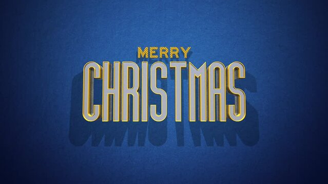 Retro Merry Christmas text set on a blue grunge texture. Vintage-themed promotions and business campaigns, motion abstract background exudes seasonal flair and nostalgic charm