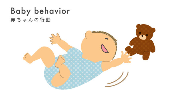 Illustration material:Baby's behavior, gestures