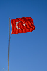 turkish flag against sky