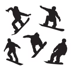 Fotobehang Snowboarding Silhouette Vector Illustration © Kay