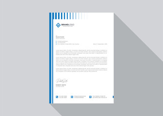 Modern letterhead, corporate official letter, creative abstract professional newsletter, editable vector template design