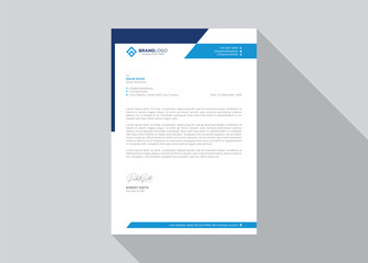 Modern letterhead, corporate official letter, creative abstract professional newsletter, editable vector template design