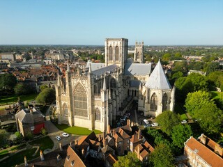 Discover the breathtaking beauty of York Minster from a bird's-eye perspective in this captivating...