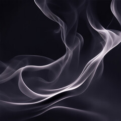 smoke on black - Gray background - Gray abstract - Curves and lines - Generative AI
