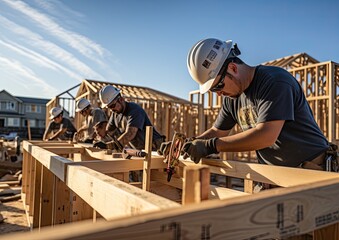 trabajadores construyendo uan casa