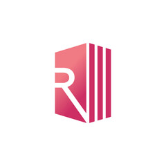 Letter R design element icon vector with creative concept
