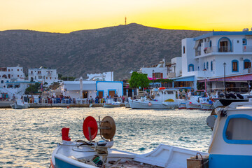 The picturesque harbor of Lipsi island, Dodecanese, Greece - 660140519