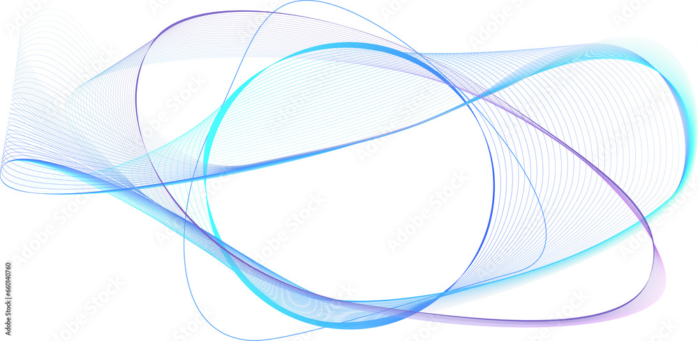 Poster curved frame made of dynamic neon curved lines for technology concepts, user interface design, web d