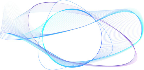 curved frame made of dynamic neon curved lines for technology concepts, user interface design, web design. Transparent background. Copy Space