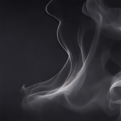 smoke on black background - Gray background - Gray abstract - Curves and lines - Generative AI