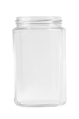 transparent glass jar. on an empty background. PNG