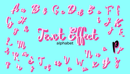 Text effect, alphabet, barbie style with pink color scheme for Title and Poster