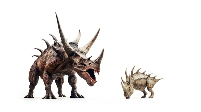 Dinosaur triceratops and monster model Isolated whit