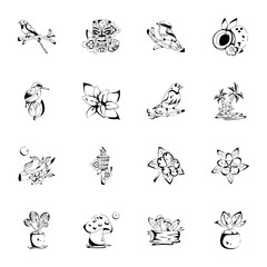 Beautiful Collection of Tropical Glyph Icons 

