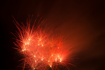 A fireworks display against the night sky