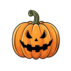 Fototapeta premium Halloween pumpkin smiling face. Cartoon jack o lantern illustration created with Generative Ai technology 