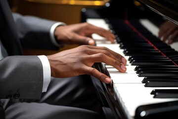 Pianist Playing Grand Piano at a Concert