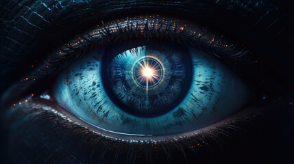 Closeup of an aliens third eye, which grants them the ability to see and manipulate a persons subconscious thoughts, influencing their actions without them even realizing it.