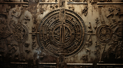 Closeup of a captured alien artifact, with intricate symbols and hieroglyphics that hold the key to unlocking the secrets of the universe and uncovering the true nature of the cosmic conspiracy.